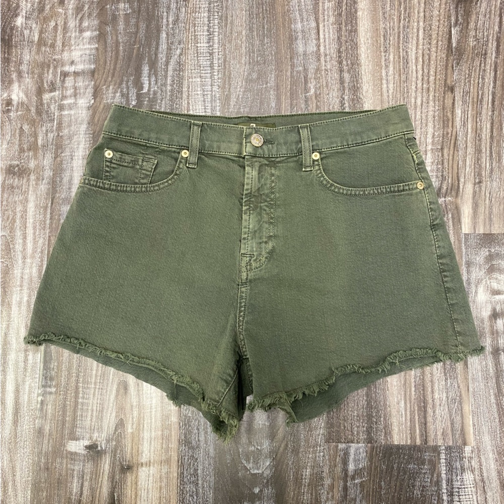 NWT 7 FOR ALL MANKIND Army Green Jean Shorts